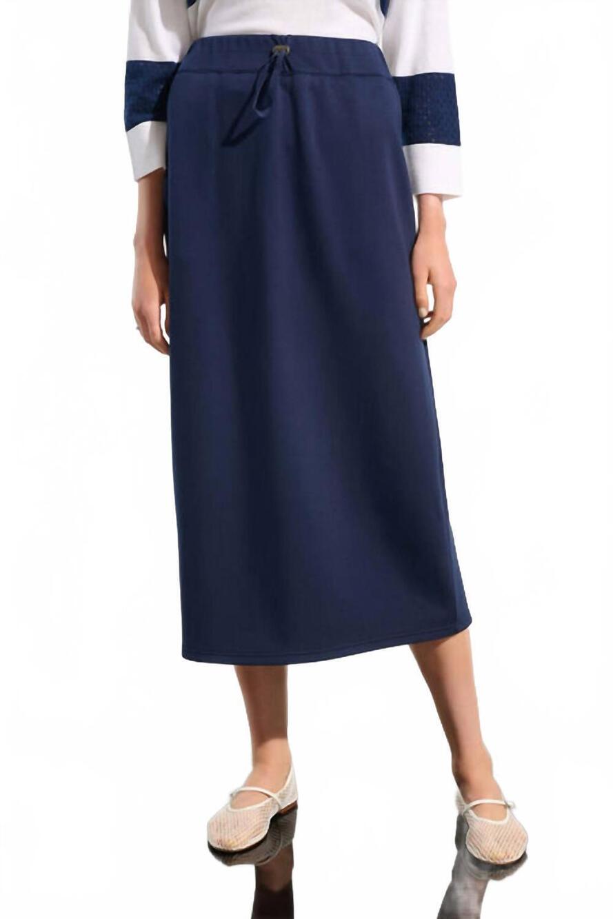 NEW JOSEPH RIBKOFF casual a-line midi skirt in navy